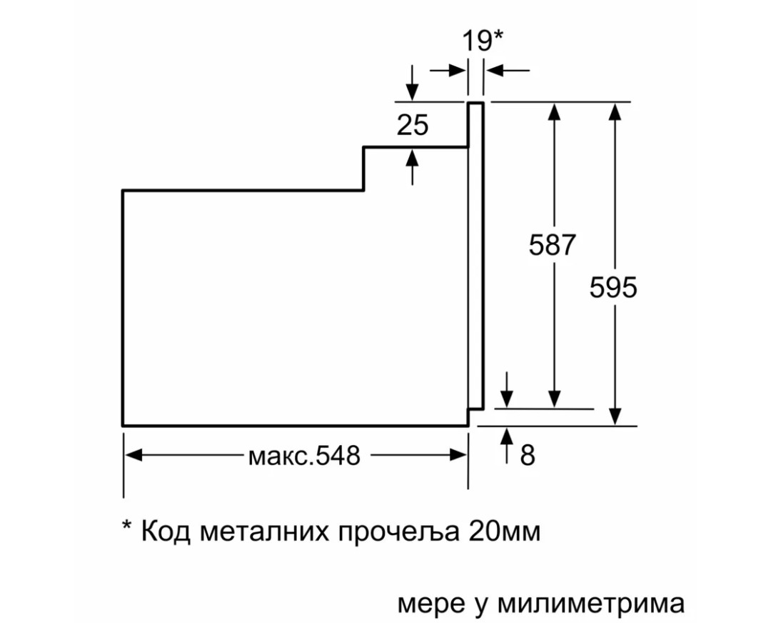 Ugradna rerna HBF133BA0 60x60 cm Crna (4)