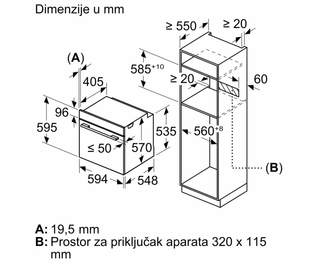 Ugradna rerna HBG578EB3 60x60 cm Crna (5)