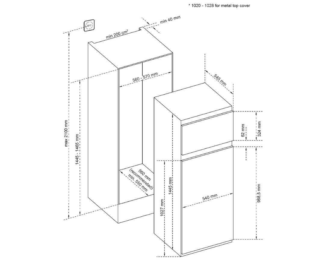 Frizider ugradni sa dvoja vrata IKG 2630 E (3)